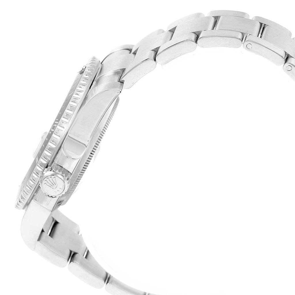 The image shows a side view of the Rolex Submariner 116610 Men's Stainless Steel Black Dial 116610 Men's Stainless Steel Black Dial watch, highlighting the bezel, case, crown, and part of the bracelet.