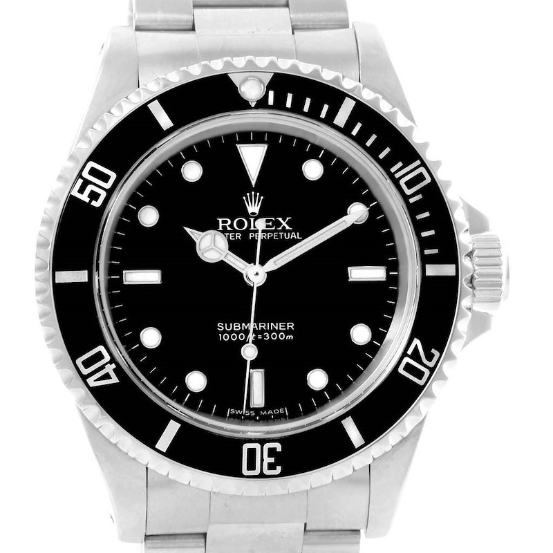 Rolex Submariner Black Dial Oyster Bracelet Steel Mens Watch 14060 SwissWatchExpo