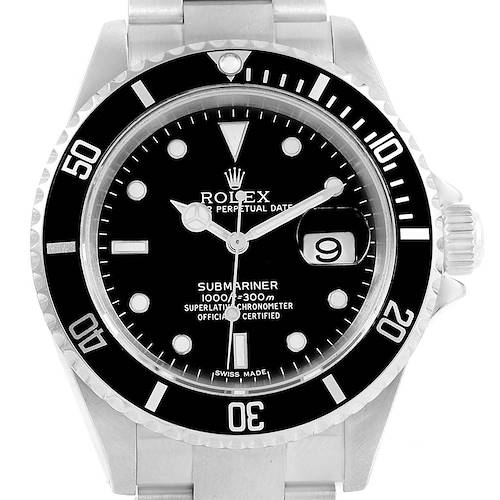 Photo of Rolex Submariner 40mm Black Dial Oyster Bracelet Mens Watch 16610 Box