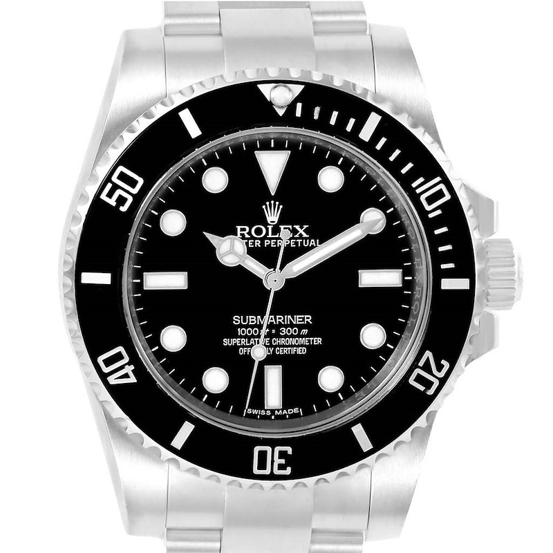 Rolex Submariner 40mm Ceramic Bezel Steel Watch 114060 Box Card SwissWatchExpo