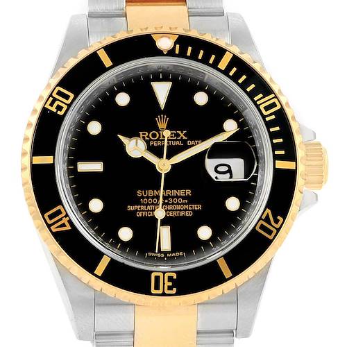 Photo of Rolex Submariner 40mm Two Tone Steel Yellow Gold Mens Watch 16613