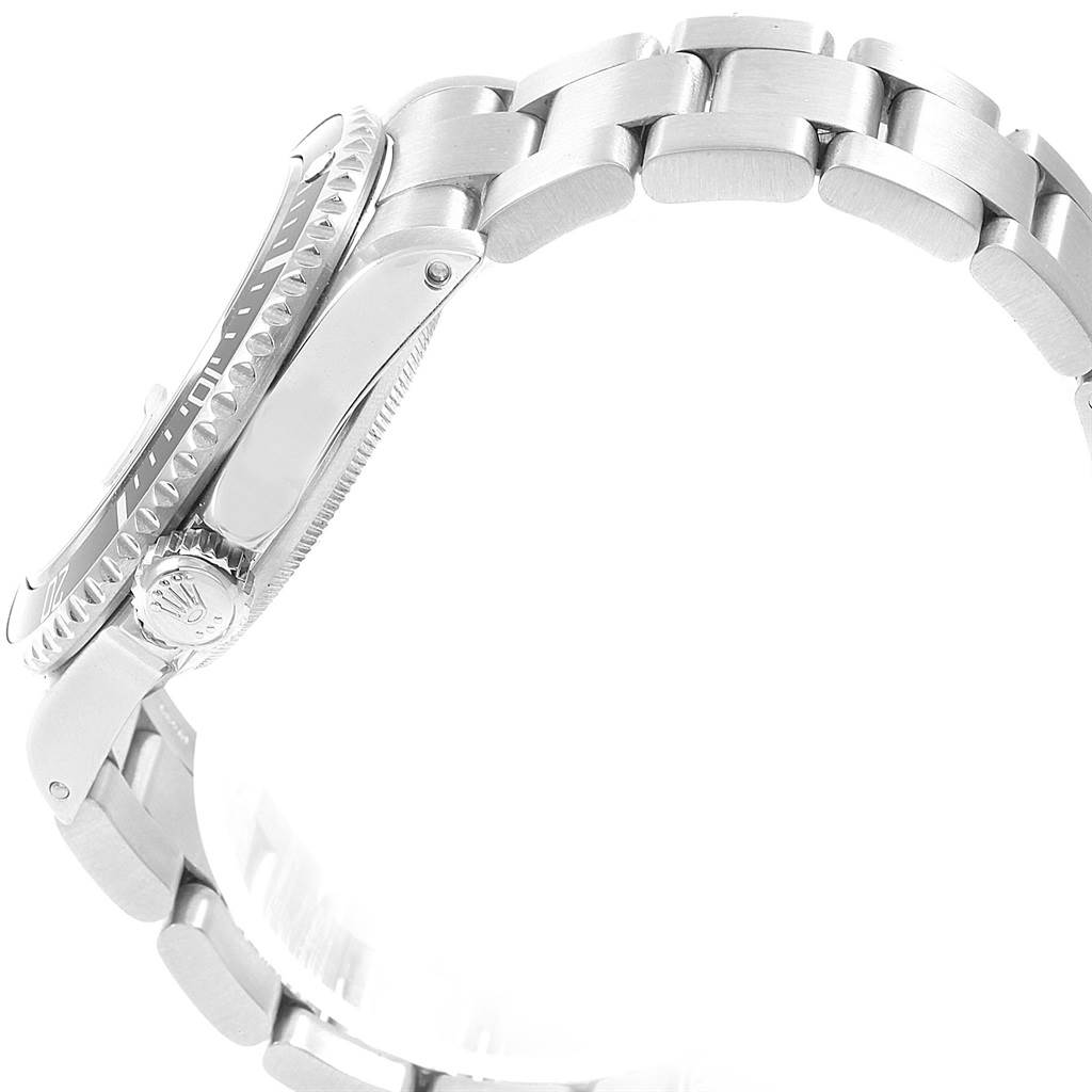 The image shows a side view of the case, bezel, and bracelet of a Rolex Submariner 16610 Men's Stainless Steel Black Dial 16610 Men's Stainless Steel Black Dial watch.