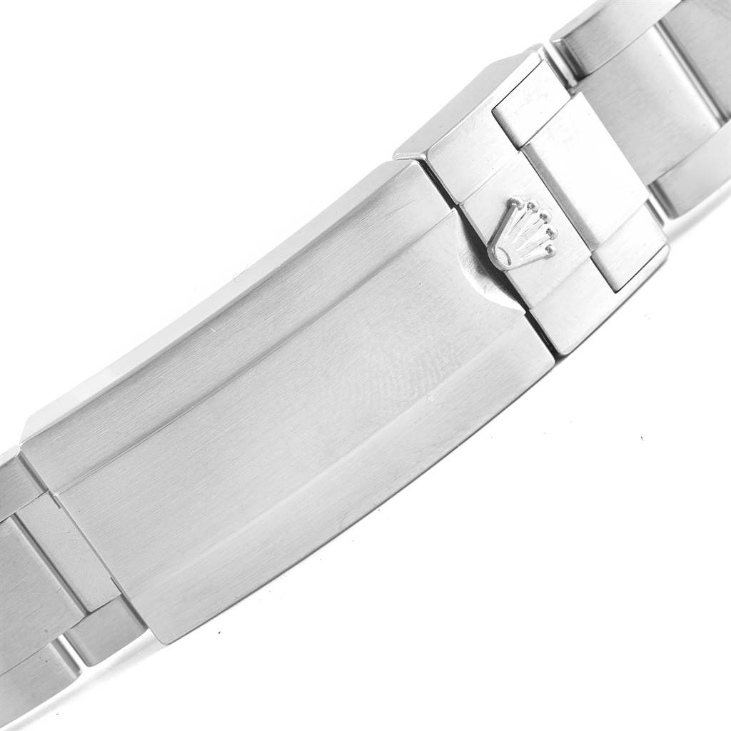 The image shows the clasp of a Rolex Submariner 116610 Men's Stainless Steel Black Dial 116610 Men's Stainless Steel Black Dial watch bracelet from a close-up angle.