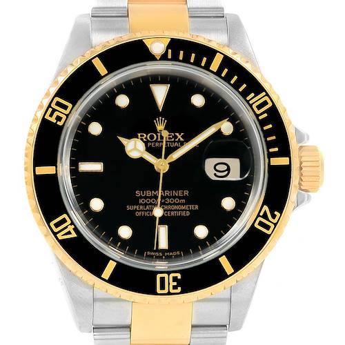 Photo of Rolex Submariner 40mm Two Tone Steel Yellow Gold Mens Watch 16613