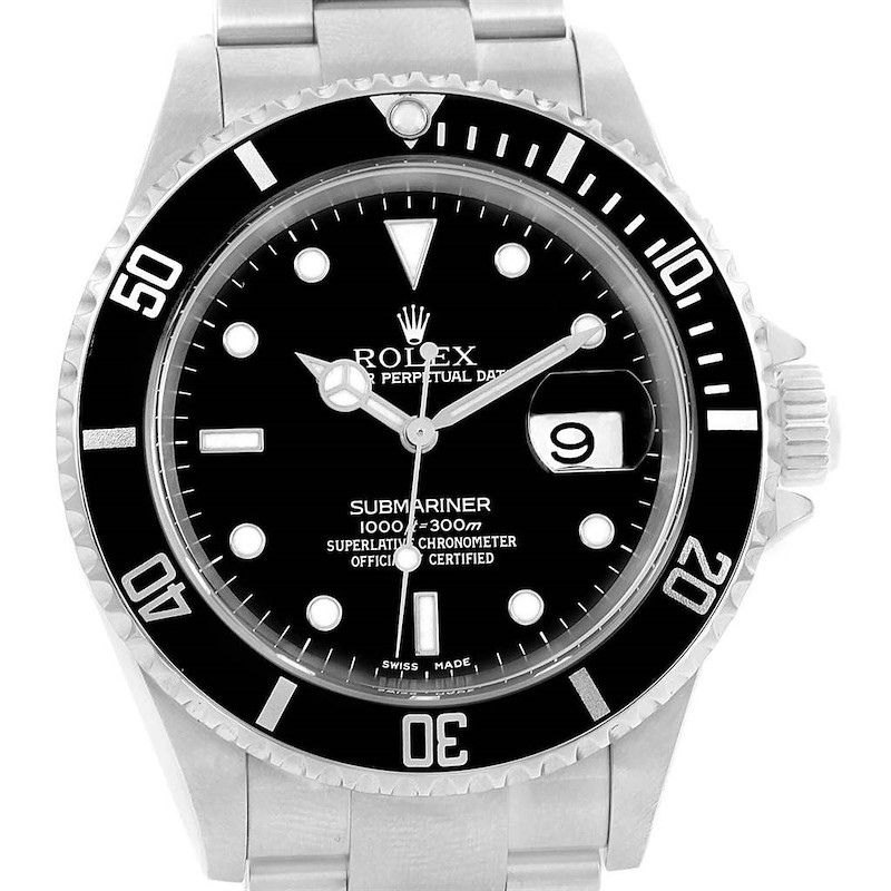 Rolex Submariner 40mm Stainless Steel Mens Watch 16610 Box SwissWatchExpo