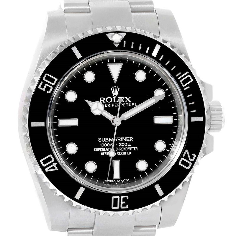 Rolex Submariner Black Dial Ceramic Bezel Steel Mens Watch 114060 SwissWatchExpo