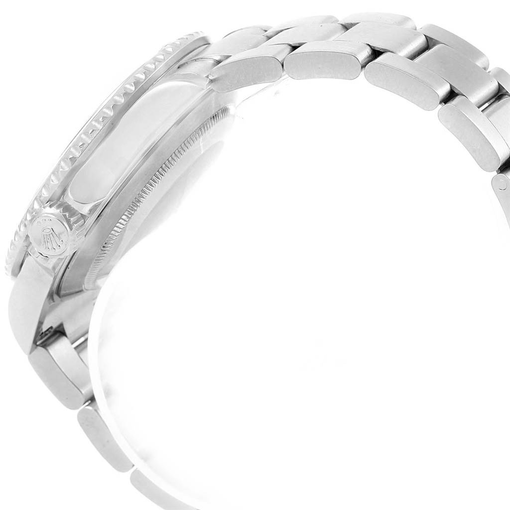 The image shows a side view of a Rolex Submariner 16610 Men's Stainless Steel Black Dial 16610 Men's Stainless Steel Black Dial watch, highlighting the crown and bracelet links.