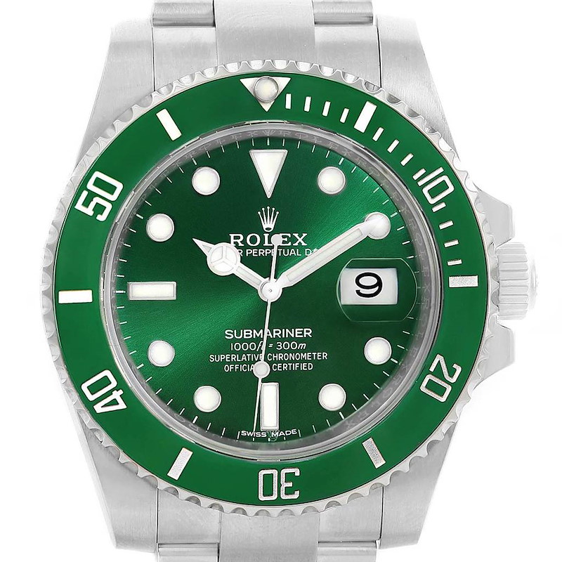 Rolex Submariner Hulk Green Dial Bezel Steel Watch 116610LV SwissWatchExpo