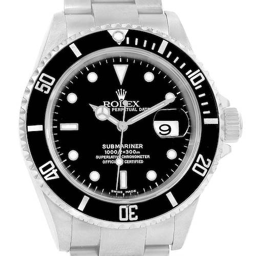 Photo of Rolex Submariner 40mm Black Dial Oyster Bracelet Mens Watch 16610 Box