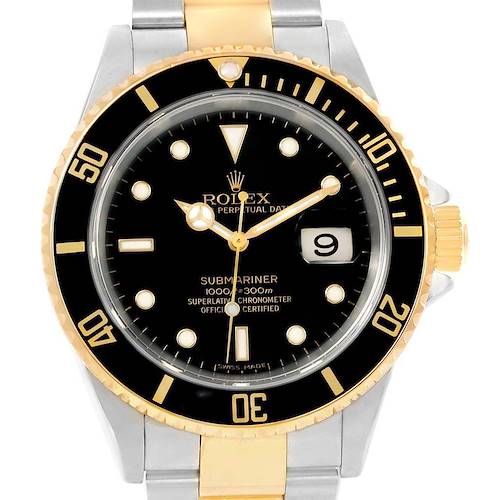 Photo of Rolex Submariner Two Tone Steel 18K Yellow Gold Mens Watch 16613