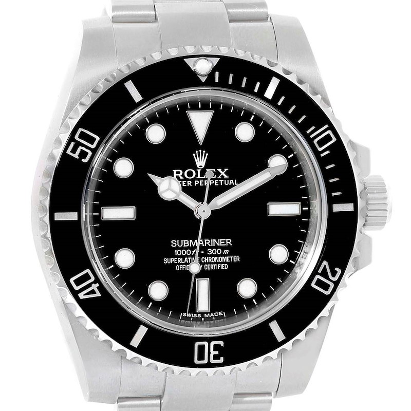 Rolex Submariner Black Dial Ceramic Bezel Steel Mens Watch 114060 SwissWatchExpo