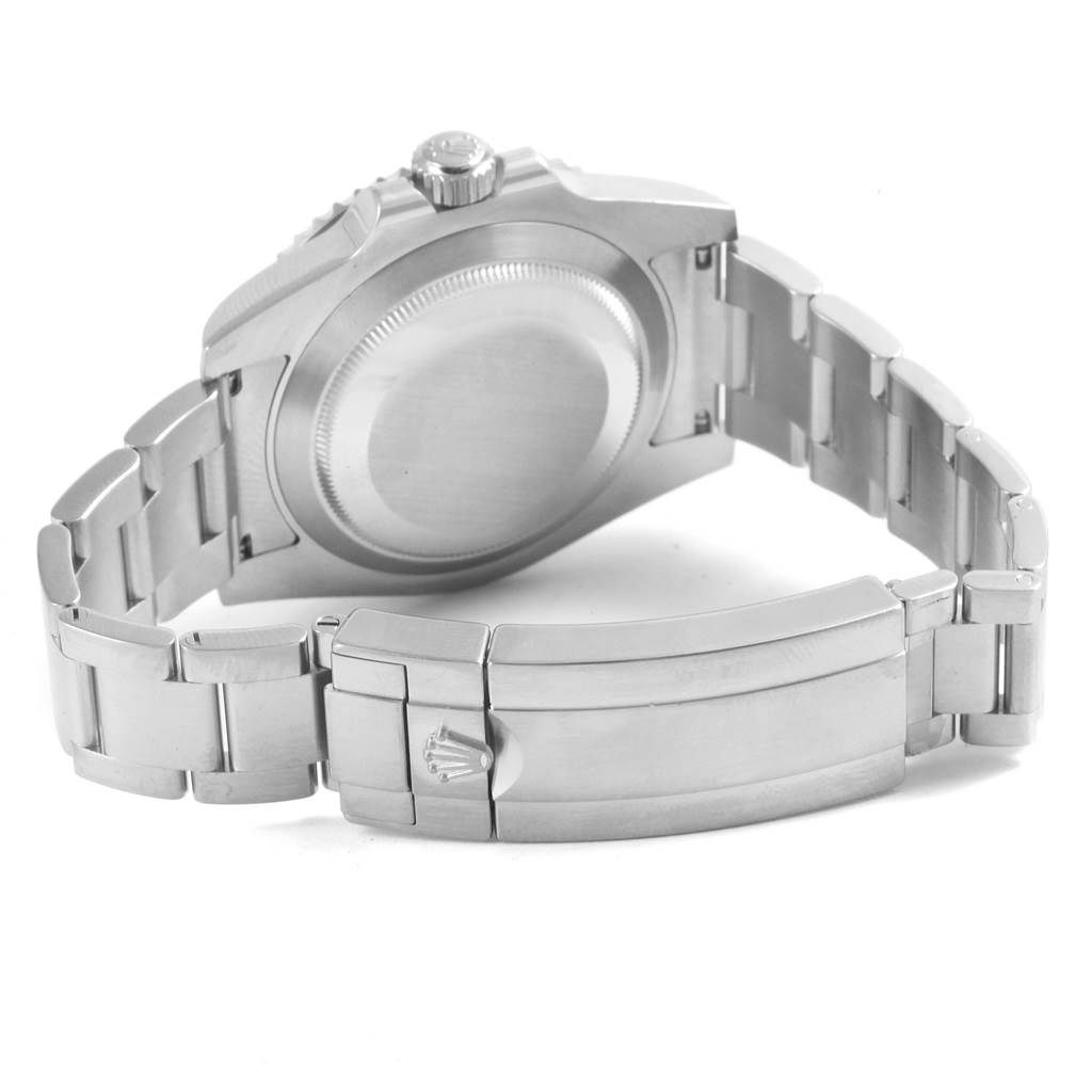 The image shows the back of a Rolex Submariner 116610 Men's Stainless Steel Black Dial 116610 Men's Stainless Steel Black Dial watch, highlighting the case back, bracelet, and closed clasp.