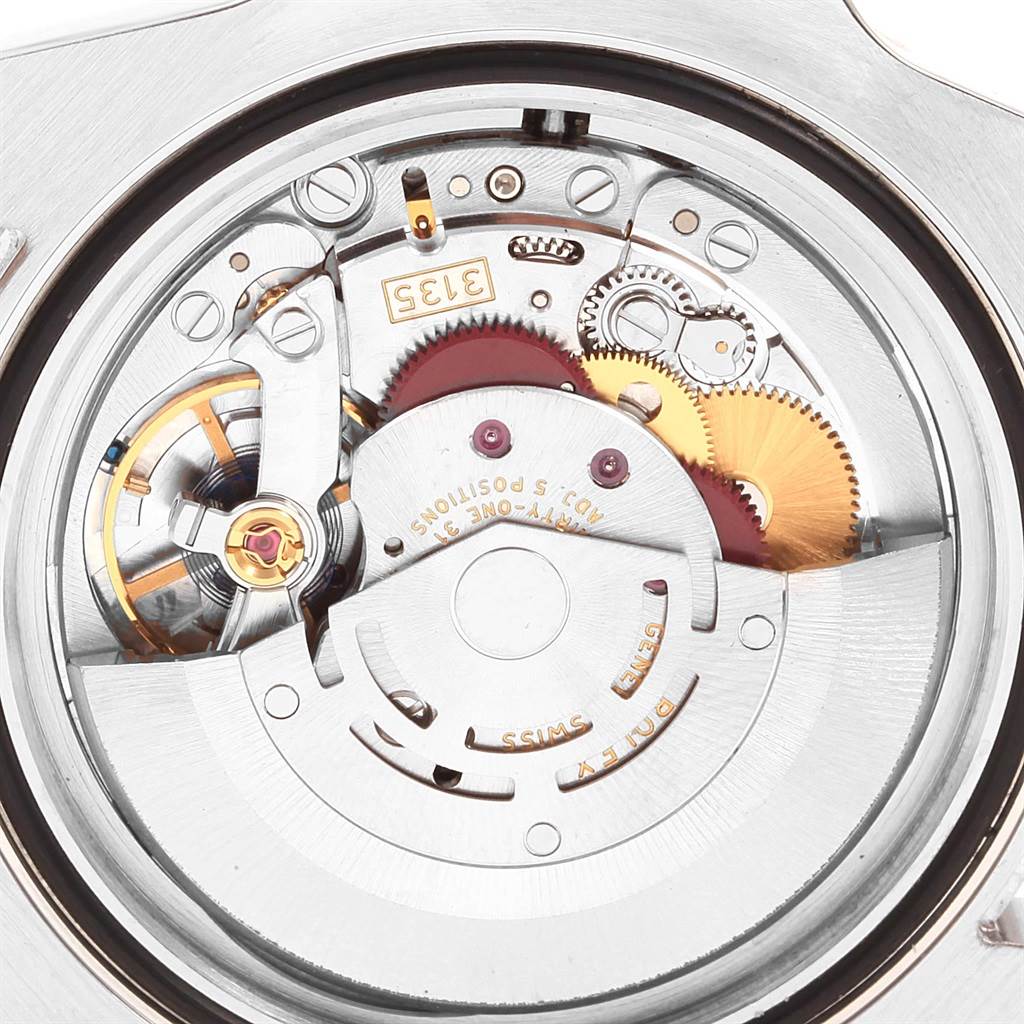 This image shows the internal mechanical movement of a Rolex Submariner 116610 Men's Stainless Steel Black Dial 116610 Men's Stainless Steel Black Dial watch from the back angle.