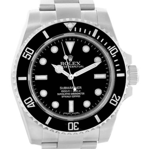 Photo of Rolex Submariner Black Dial Ceramic Bezel Steel Mens Watch 114060