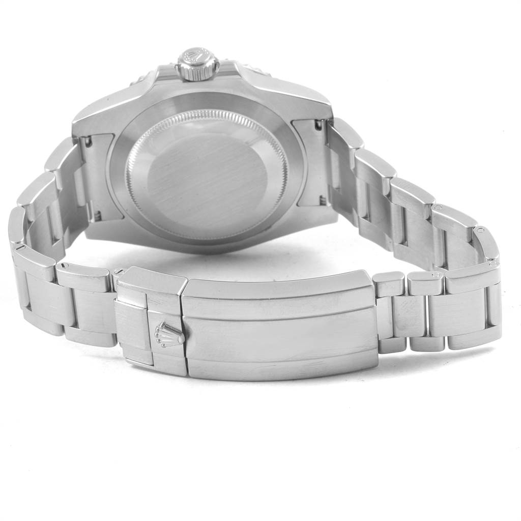 The image shows the back view of a Rolex Submariner 116610 Men's Stainless Steel Black Dial 116610 Men's Stainless Steel Black Dial watch, including the case back and stainless steel bracelet.