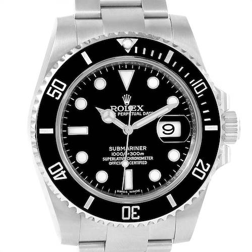 Photo of Rolex Submariner Ceramic Bezel Black Dial Steel Mens Watch 116610