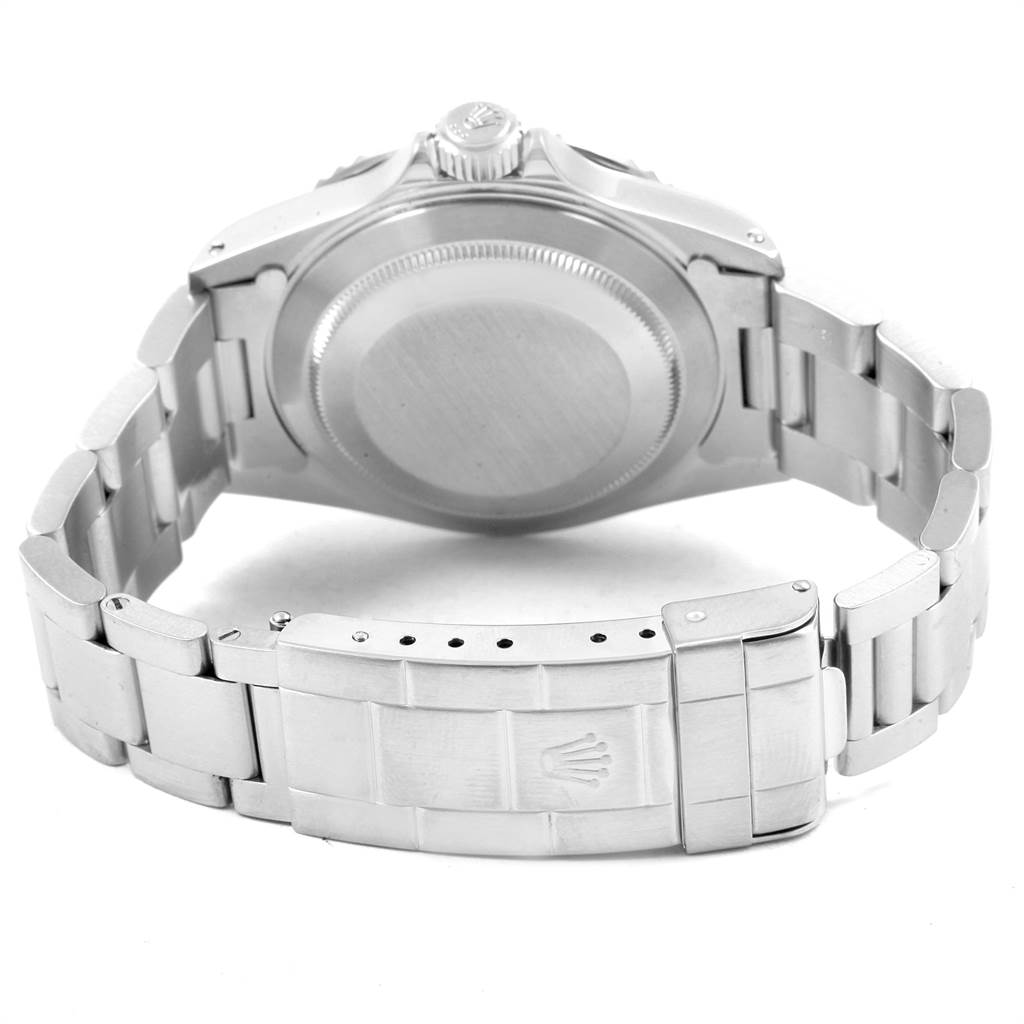 The image shows the back case and bracelet clasp of the Rolex Submariner 14060 Men's Stainless Steel Black Dial 14060 Men's Stainless Steel Black Dial watch, viewed from the rear.