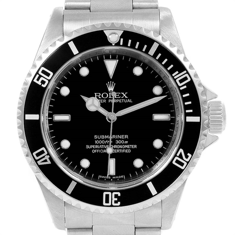 Rolex Submariner 40mm Non-Date Stainless Steel Mens Watch 14060 SwissWatchExpo
