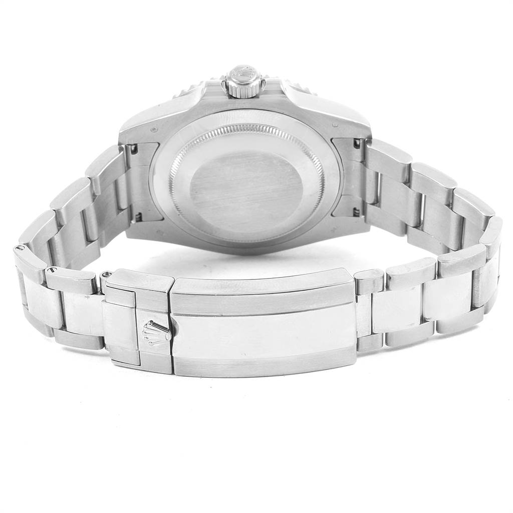 The image shows the back case and bracelet clasp of a Rolex Submariner 116619BLSO Men's White Gold Blue Dial 116619BLSO Men's White Gold Blue Dial watch from the rear angle.