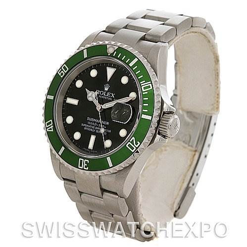 The image shows a Rolex Submariner 16610V Men's Stainless Steel Black Dial 16610V Men's Stainless Steel Black Dial watch at a three-quarter angle, displaying the face, bezel, crown, and bracelet.