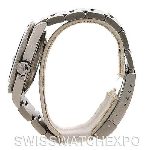 The image shows a side view of a Rolex Submariner 16610V Men's Stainless Steel Black Dial 16610V Men's Stainless Steel Black Dial watch, highlighting the case, crown, and bracelet.