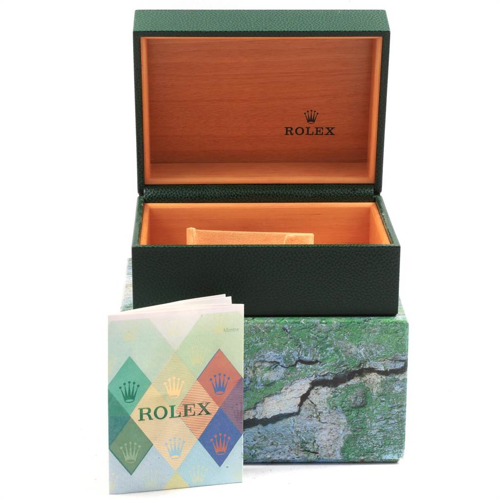 The image shows an open display box for the Rolex Submariner 14060 Men's Stainless Steel Black Dial 14060 Men's Stainless Steel Black Dial model along with its packaging and a booklet.