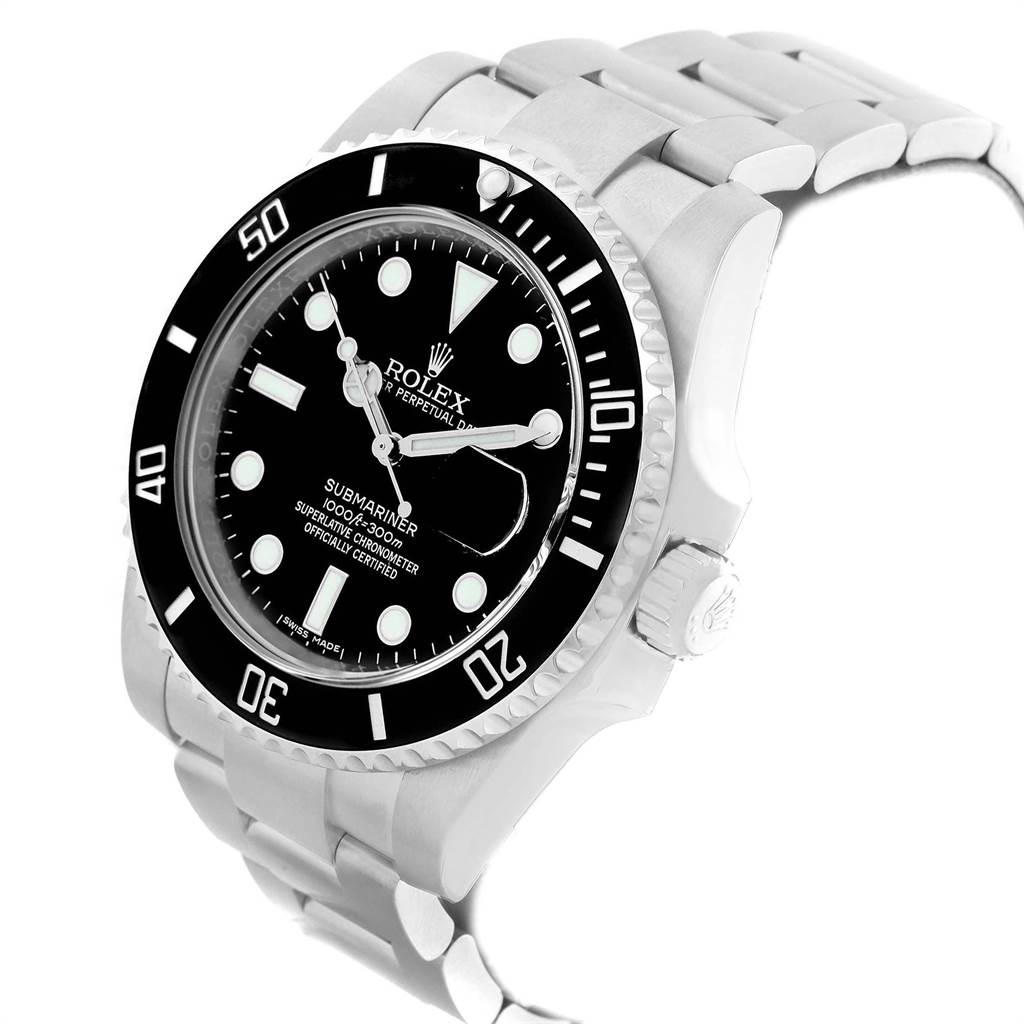The image displays a Rolex Submariner 116610 Men's Stainless Steel Black Dial 116610 Men's Stainless Steel Black Dial watch at a 3/4 angle, showing its dial, bezel, crown, and bracelet.