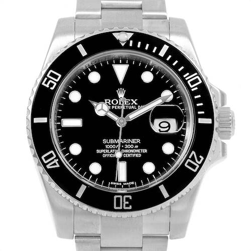Photo of Rolex Submariner 40 Cerachrom Bezel Black Dial Watch 116610 Box
