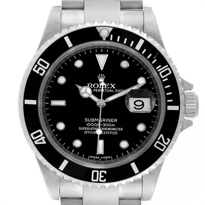 Rolex Submariner 40mm Oyster Bracelet Automatic Mens Watch 16610 SwissWatchExpo