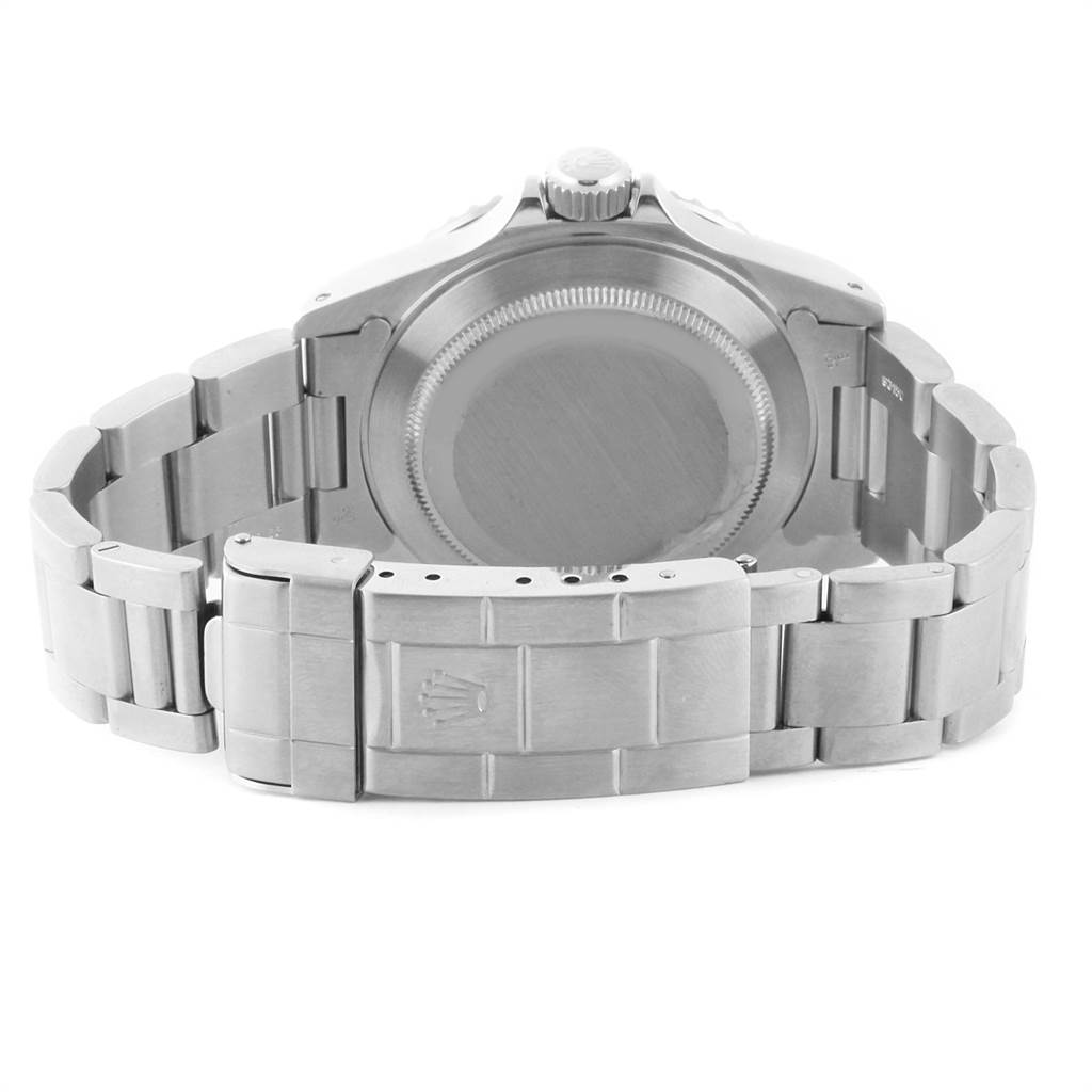 This is a rear view of the Rolex Submariner 14060 Men's Stainless Steel Black Dial 14060 Men's Stainless Steel Black Dial watch, showing the case back and bracelet.