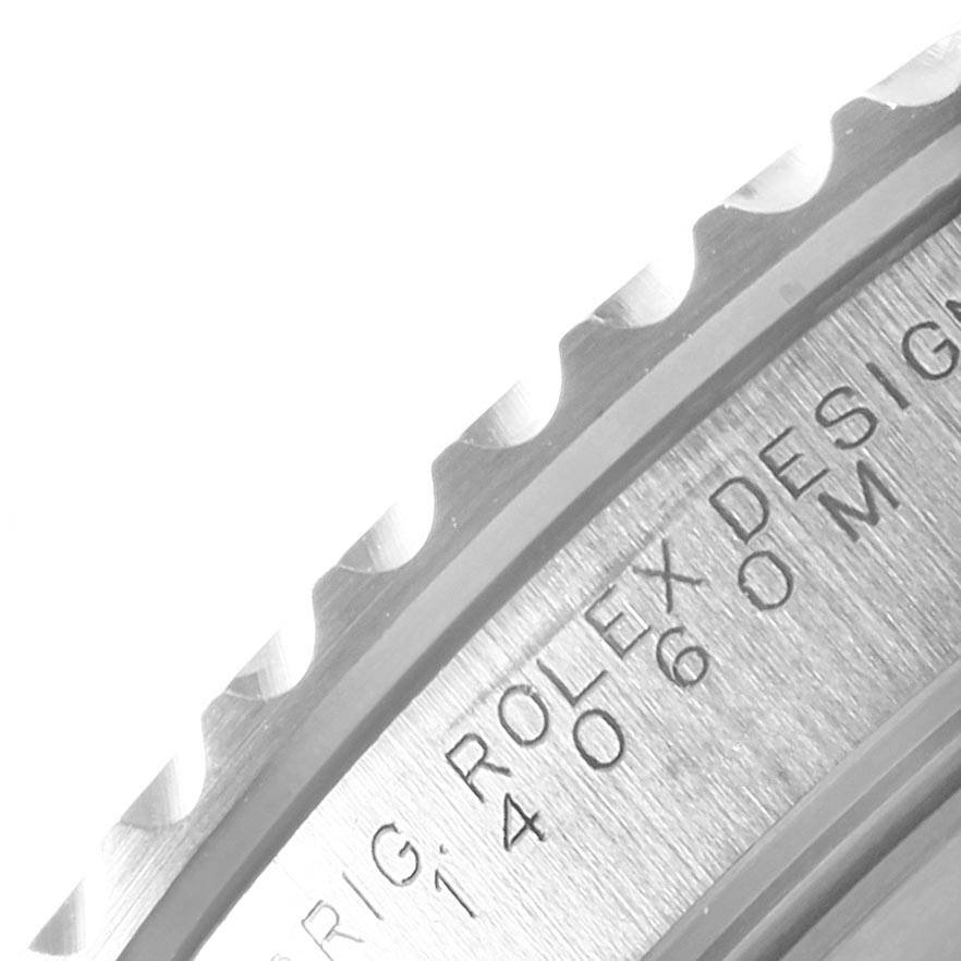 The image shows a close-up of the bezel edge and side engraving of a Rolex Submariner 14060 Men's Stainless Steel Black Dial 14060 Men's Stainless Steel Black Dial watch.