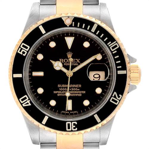 Photo of Rolex Submariner Steel Yellow Gold Oyster Bracelet Mens Watch 16613