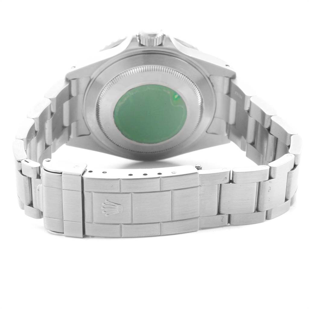 The image shows the back and bracelet of a Rolex Submariner 16610 Men
s Stainless Steel Black Dial 16610 Men
s Stainless Steel Black Dial watch, featuring the clasp and case back.