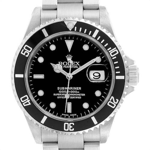 Photo of Rolex Submariner 40mm Black Dial Mens Watch 16610 Box Papers