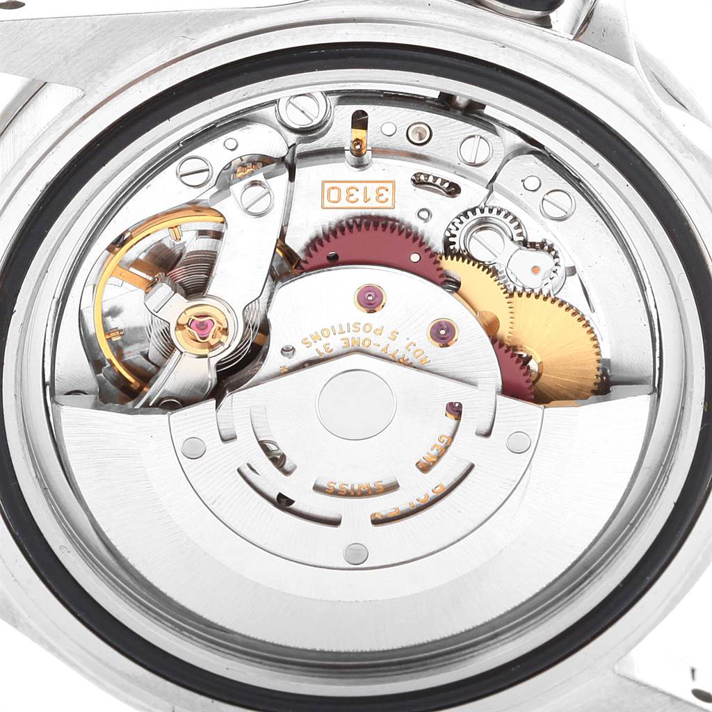 This image shows the internal mechanical movement of a Rolex Submariner 14060 Men
s Stainless Steel Black Dial 14060 Men
s Stainless Steel Black Dial watch.