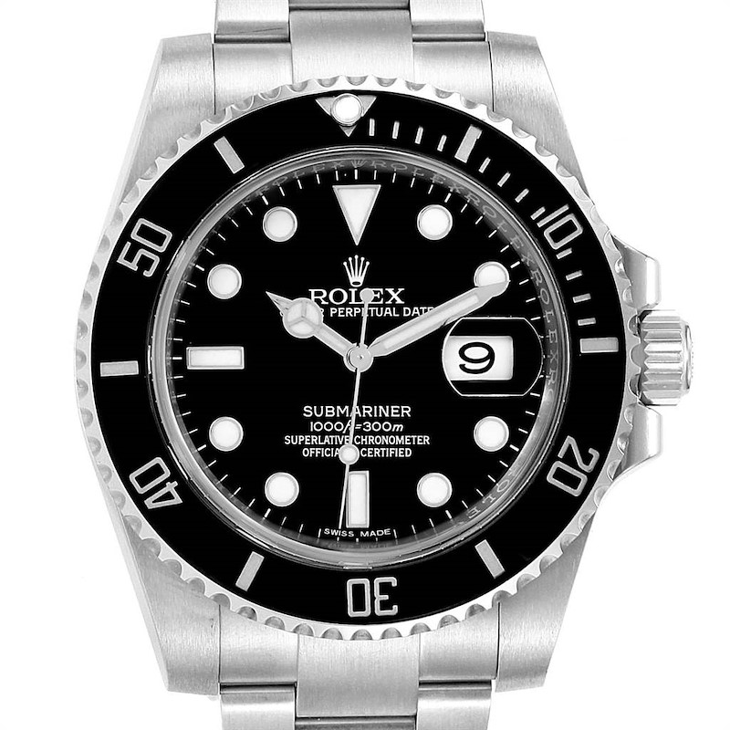 Rolex Submariner Ceramic Bezel Black Dial Steel Mens Watch 116610 SwissWatchExpo
