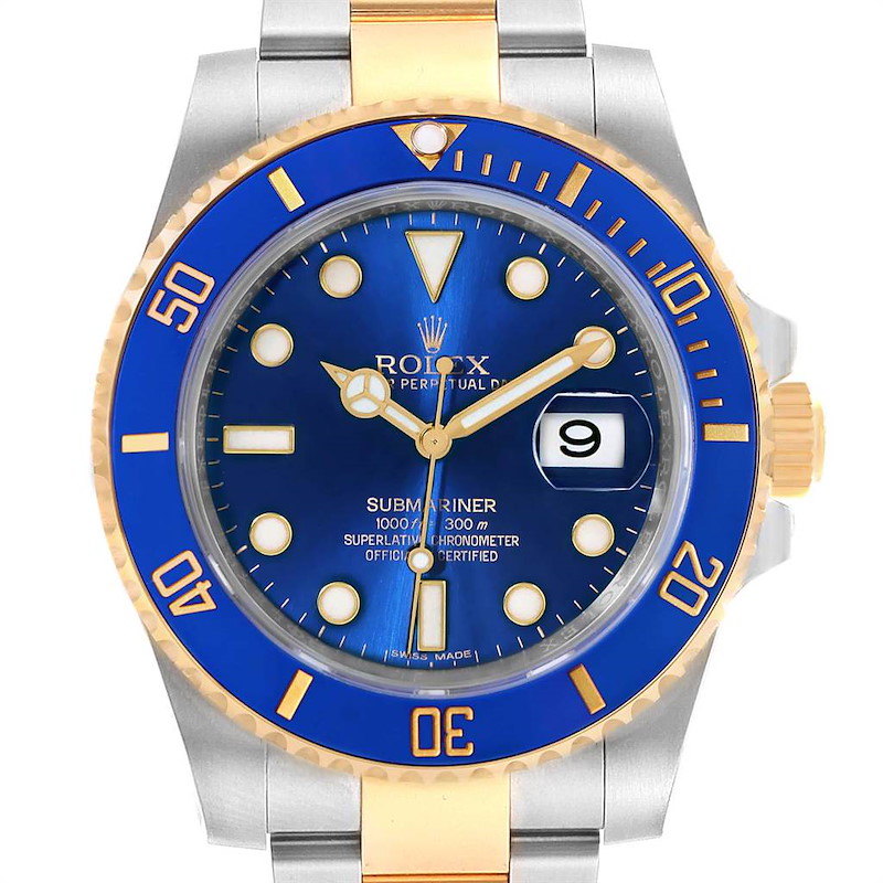 Rolex Submariner Blue Dial Steel Yellow Gold Mens Watch 116613 Unworn SwissWatchExpo