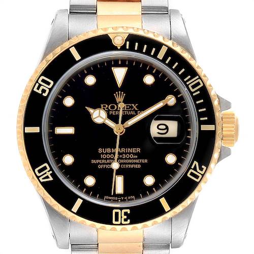 Photo of Rolex Submariner Date Steel 18K Yellow Gold Mens Watch 16613