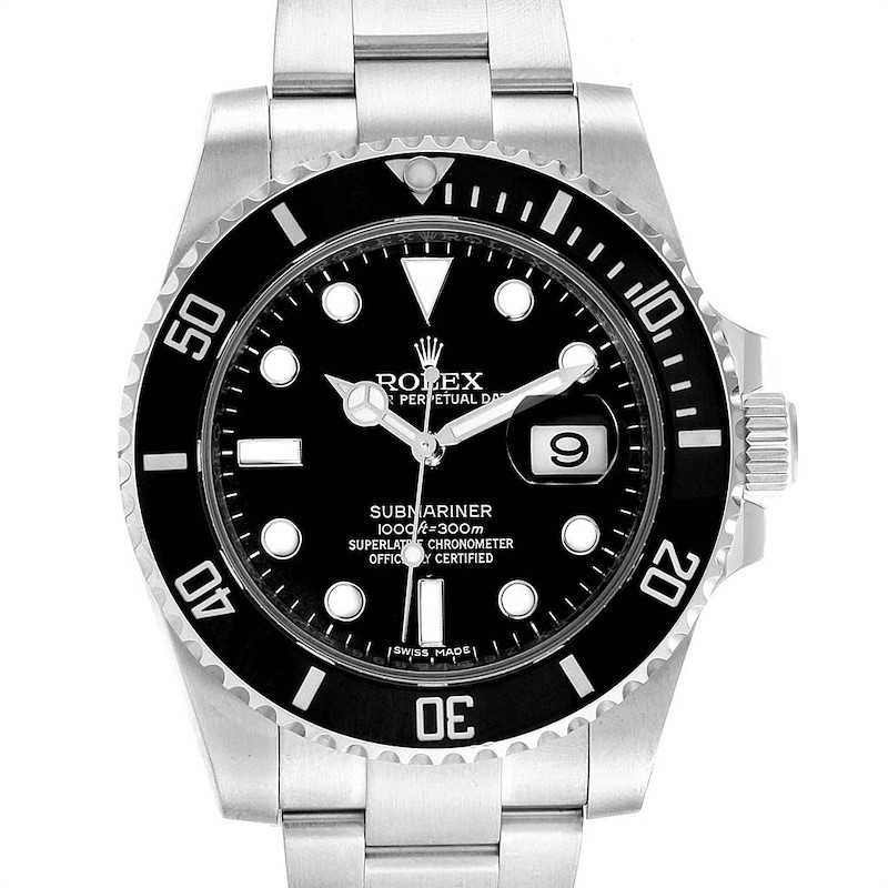 Rolex Submariner Ceramic Bezel Black Dial Steel Mens Watch 116610 SwissWatchExpo