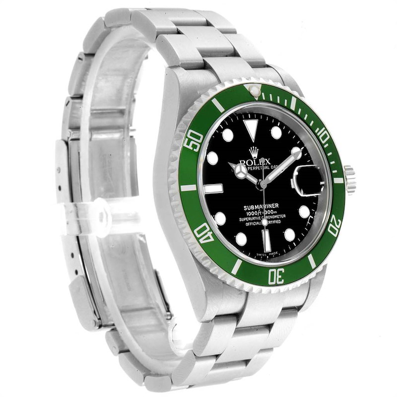 MINT 2005 Rolex Submariner Date Green KERMIT Stainless Oyster 16610 LV