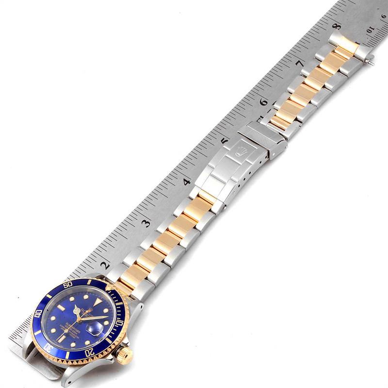 forfølgelse Lang Secréte Rolex Submariner Purple Blue Dial Steel Yellow Gold Mens Watch 16613 |  SwissWatchExpo