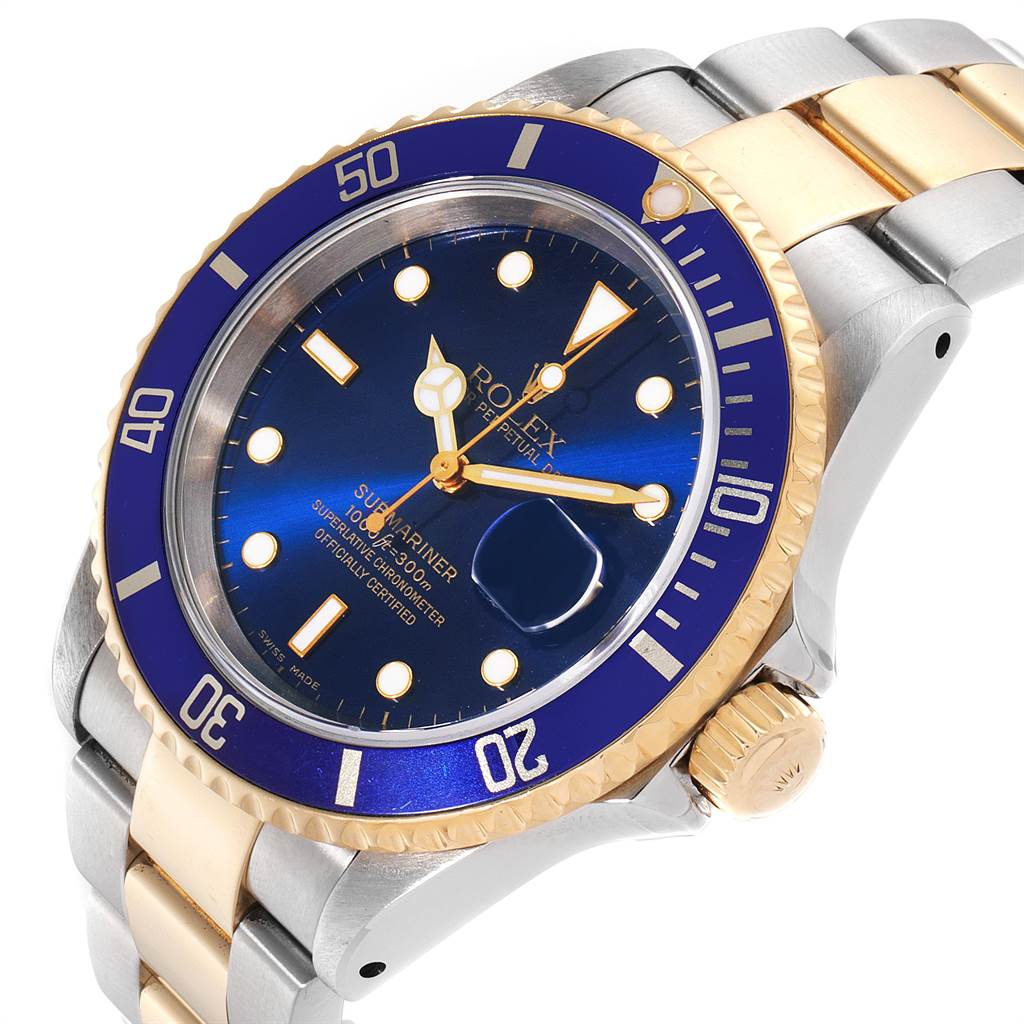 Rolex Submariner Blue Dial Bezel Steel Yellow Gold Mens ...