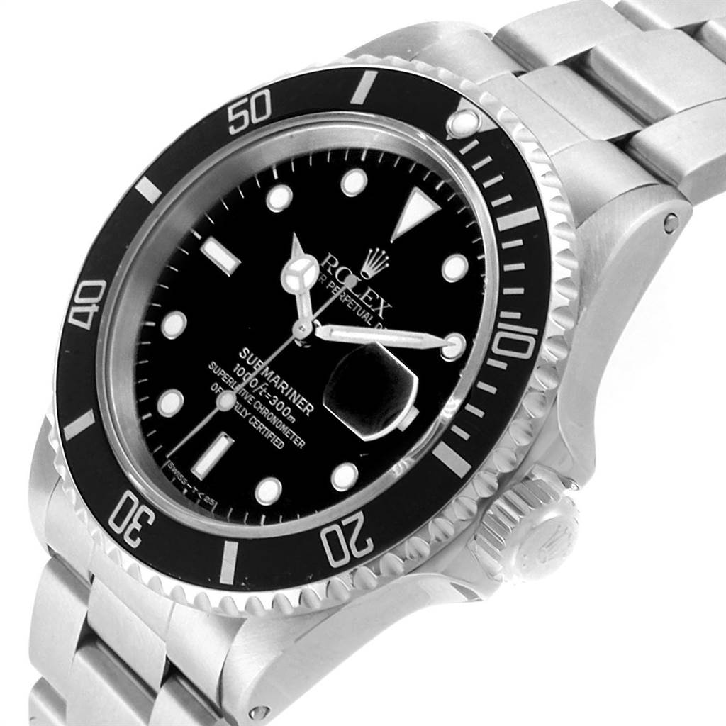 Rolex Submariner 40mm Black Dial Mens Watch 16610 Box Papers ...