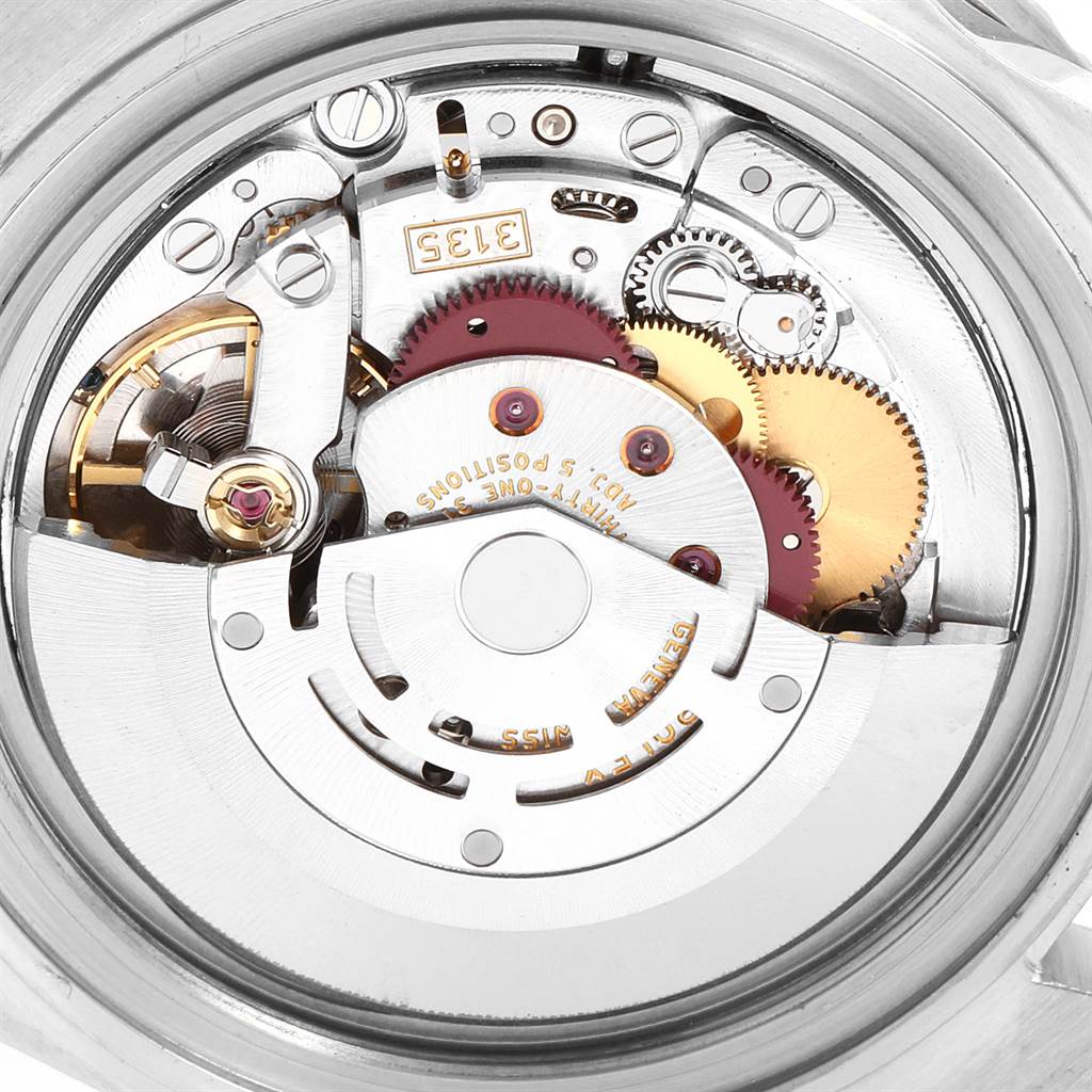 This image shows the internal mechanical workings of a Rolex Submariner 16610 Men
s Stainless Steel Black Dial 16610 Men
s Stainless Steel Black Dial watch, viewed from the back.