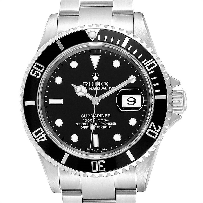 Rolex Submariner Date 40 Stainless Steel Automatic Mens Watch 16610 SwissWatchExpo