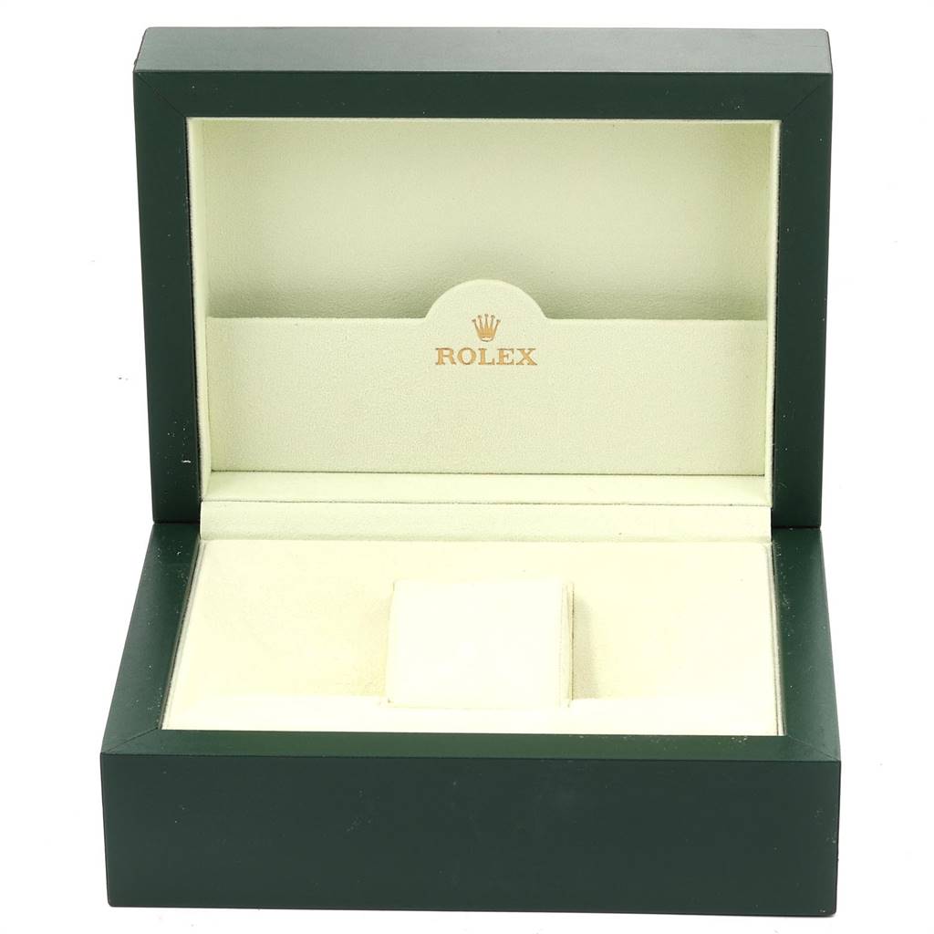 This image shows an open Rolex box, typically used for storing or presenting a Submariner model watch.