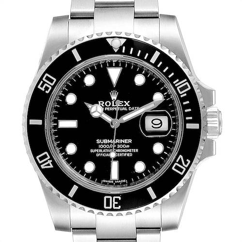 Photo of Rolex Submariner 40 Cerachrom Bezel Black Dial Watch 116610 Unworn
