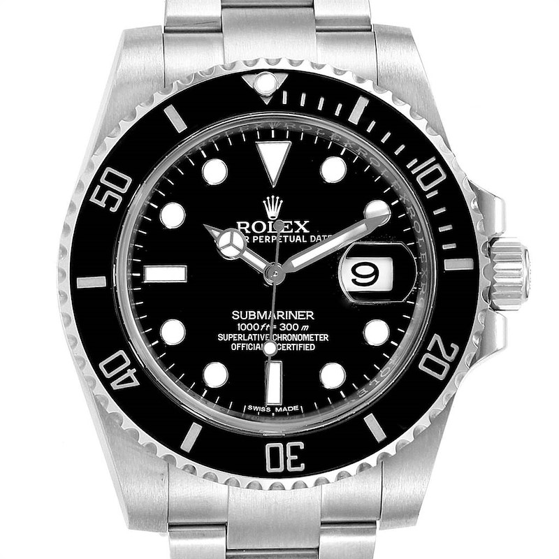 Rolex Submariner Ceramic Bezel Black Dial Steel Mens Watch 116610 