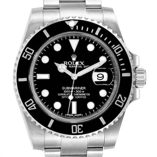 Photo of Rolex Submariner 40 Cerachrom Bezel Black Dial Watch 116610 Box Card