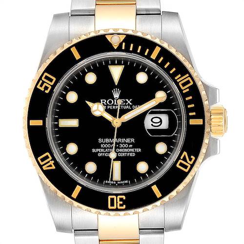 Photo of Rolex Submariner Steel Yellow Gold Black Dial Steel Mens Watch 116613